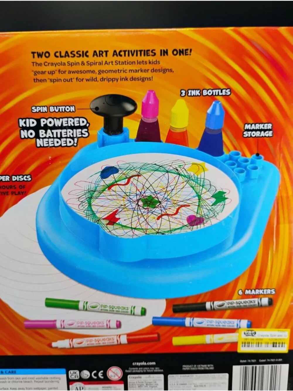Crayola Spin & Spiral 2-In-1 Art Station Kid-Powered Fun